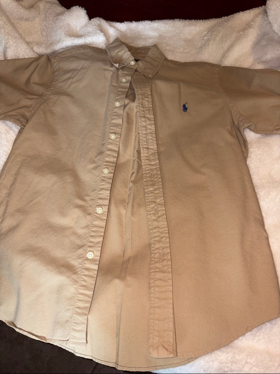 Ralph Lauren Other - Ralph Lauren Tan Button-Down Oxford Shirt with Navy Pony